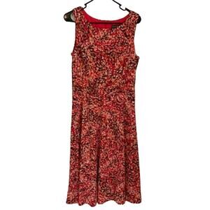 Jessica Howard Women's Size 12 Pink Printed Midi Sleeveless Dress